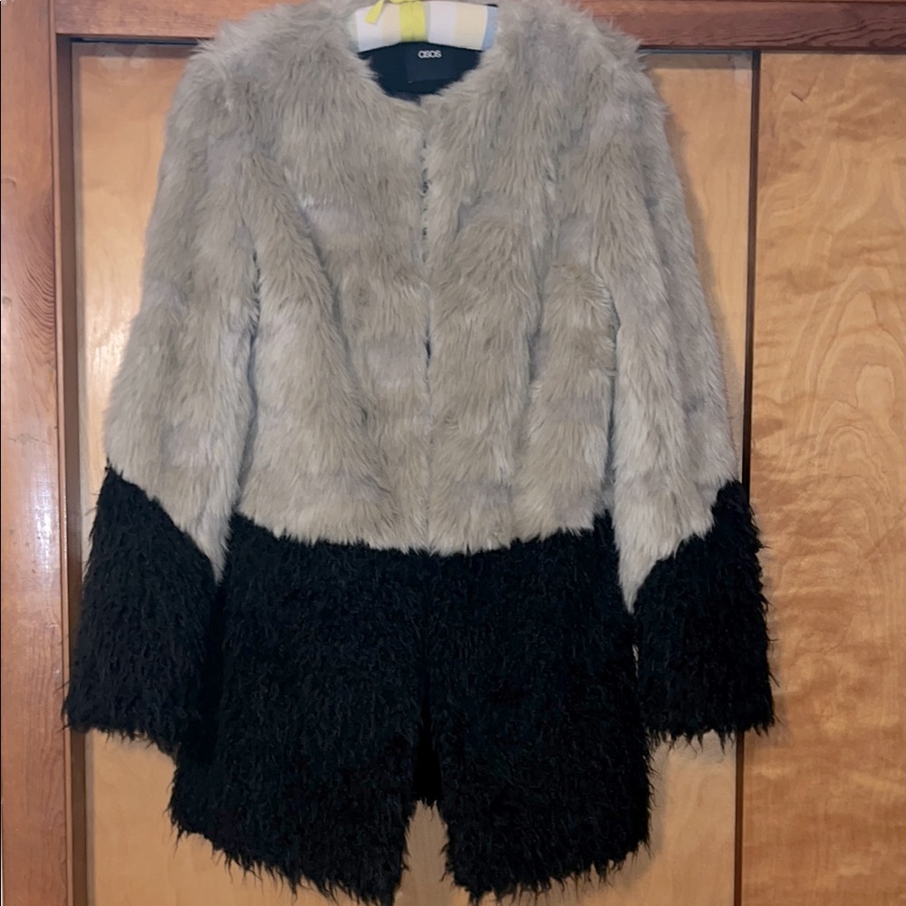 Sensational ASOS Two Toned Furry Overcoat